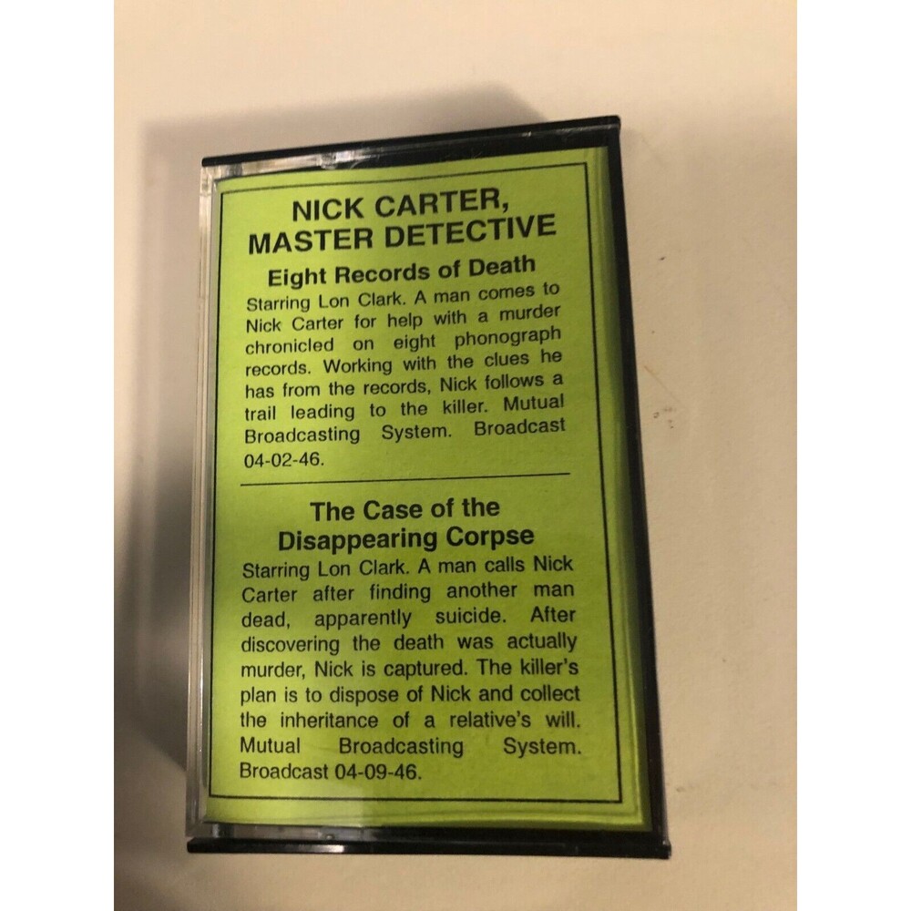 Nick Carter, Master Detective, Classic Audio Cassette 2 Episodes